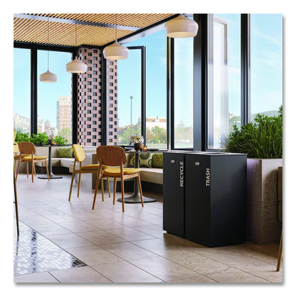Square Metal Decorative Can, Steel, 24 gal, Black