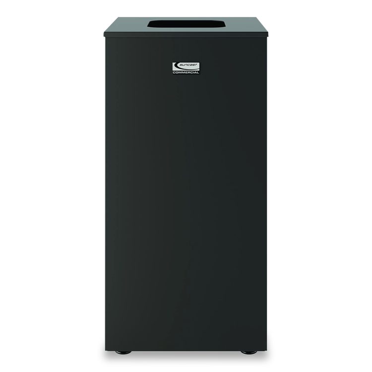 Square Metal Decorative Can, Steel, 24 gal, Black