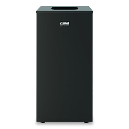 Square Metal Decorative Can, Steel, 24 gal, Black