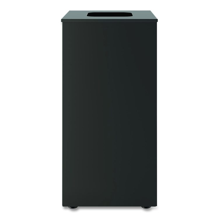 Square Metal Decorative Can, Steel, 24 gal, Black