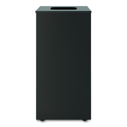 Square Metal Decorative Can, Steel, 24 gal, Black