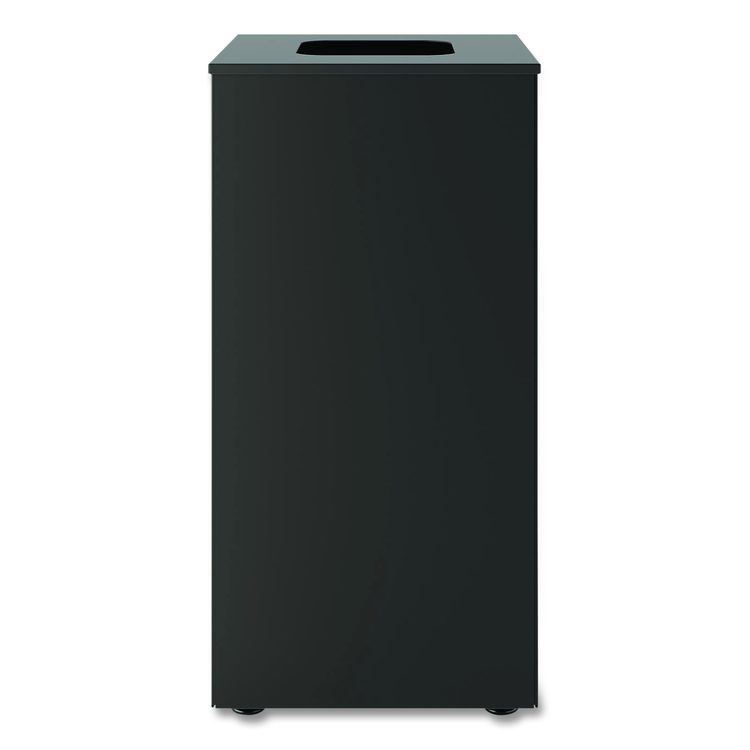 Square Metal Decorative Can, Steel, 24 gal, Black