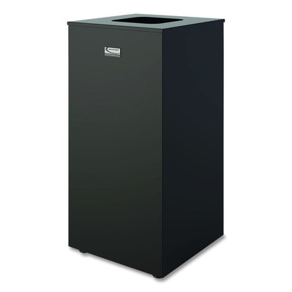 Square Metal Decorative Can, Steel, 24 gal, Black