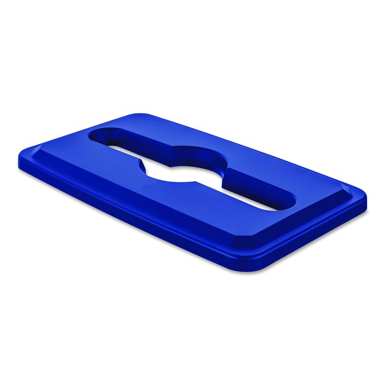 23 Gallon Resin Slim Trash Can Paper Recycling Lid, 11.87 x 20.25 x 1.35, Blue