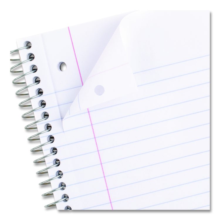 Spiral Notebook, 1-Subject, Wide/Legal Rule, Randomly Assorted Cover Color, (100) 10.5 x 7.5 Sheets