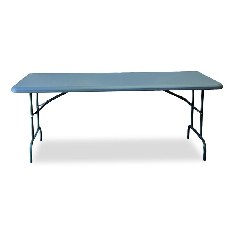 7105017246807, SKILCRAFT Rectangular Folding Table, 72w x 30d x 29h, Charcoal Gray Top, Gray Base/Legs