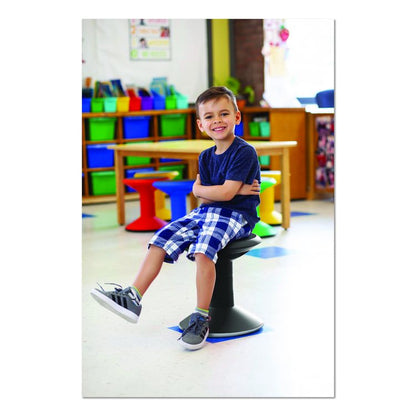 Wiggle Stool, Backless, Supports Up to 250 lbs, 12" to 18" Seat Height, Black Seat, Black Base