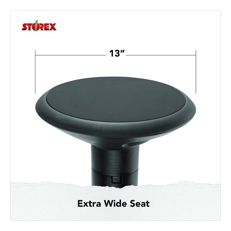 Wiggle Stool, Backless, Supports Up to 250 lbs, 12" to 18" Seat Height, Black Seat, Black Base
