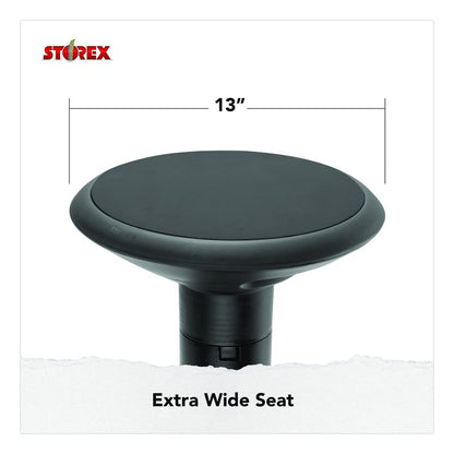 Wiggle Stool, Backless, Supports Up to 250 lbs, 12" to 18" Seat Height, Black Seat, Black Base