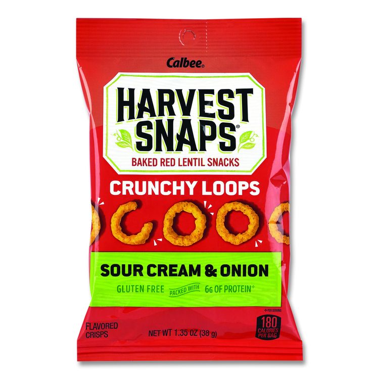 Crunchy Loops, Sour Cream and Onion, 1.35 oz Bag, 8/Box