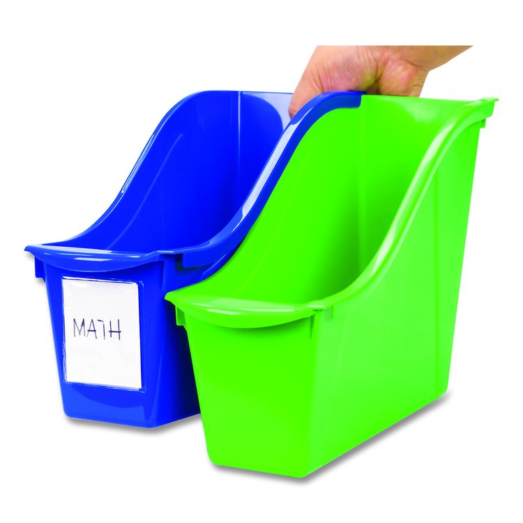 Small Book Bin, 1.5 gal, 4.5" x 11.75" x 8.5", Black, 6/Pack