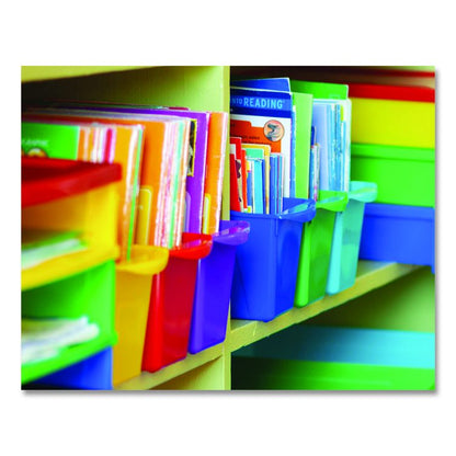 Small Book Bin, 1.5 gal, 4.5" x 11.75" x 8.5", Black, 6/Pack
