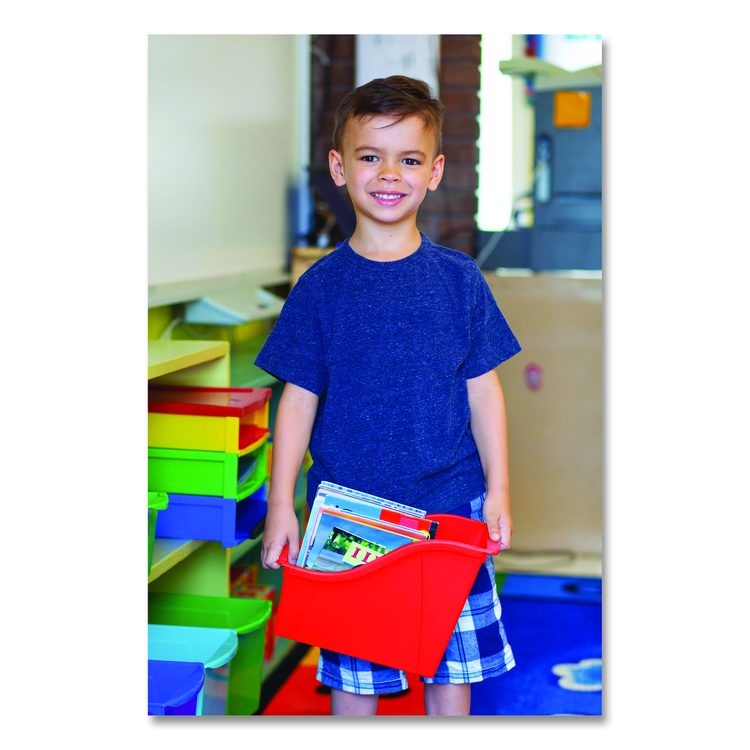 Small Book Bin, 1.5 gal, 4.5" x 11.75" x 8.5", Black, 6/Pack
