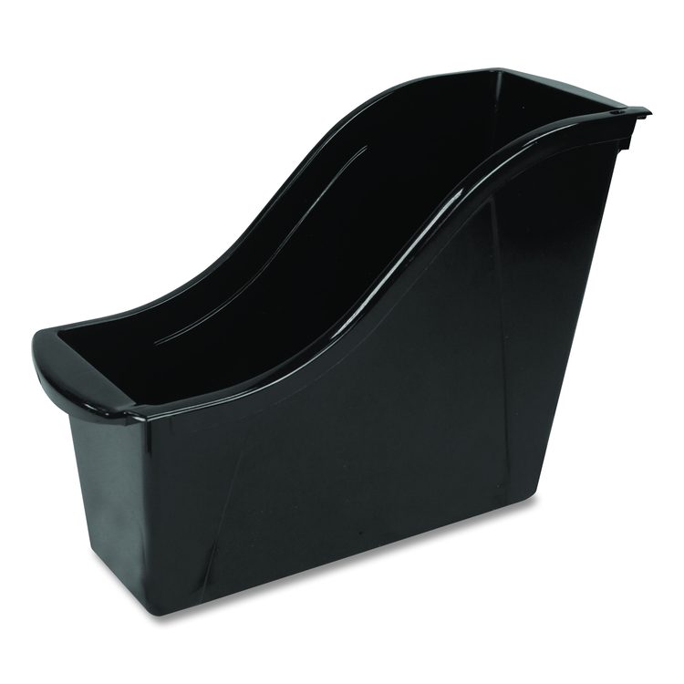 Small Book Bin, 1.5 gal, 4.5" x 11.75" x 8.5", Black, 6/Pack