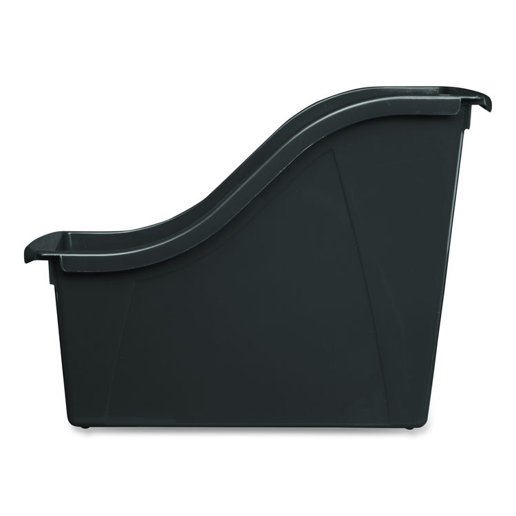 Small Book Bin, 1.5 gal, 4.5" x 11.75" x 8.5", Black, 6/Pack