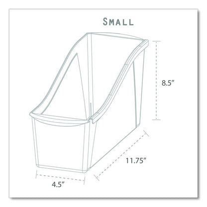 Small Book Bin, 1.5 gal, 4.5" x 11.75" x 8.5", Black, 6/Pack