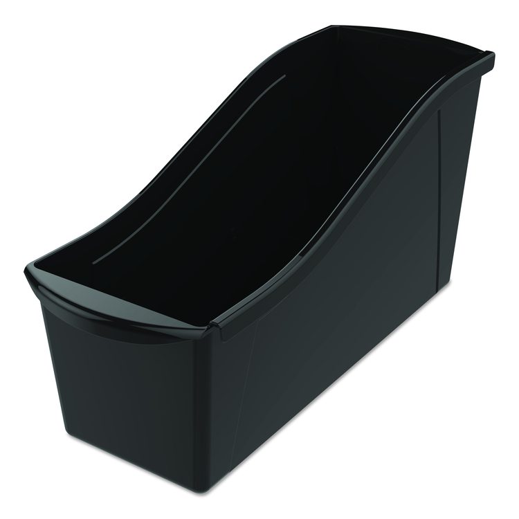 Large Book Bin, 2 gal, 5.3" x 14.3" x 7", Black, 6/Pack
