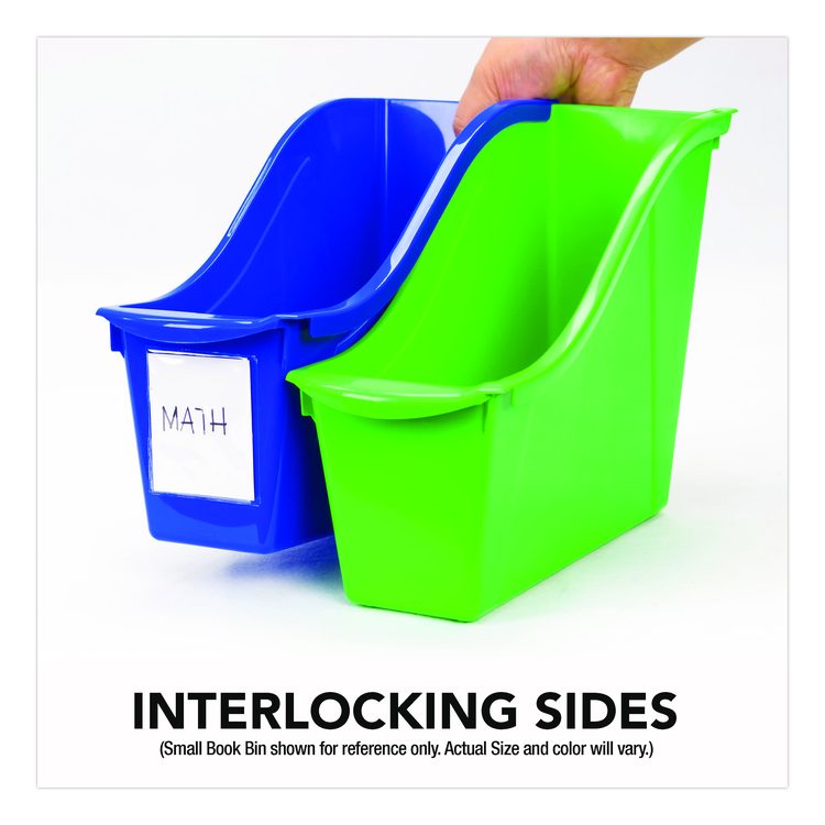 Large Book Bin, 2 gal, 5.3" x 14.3" x 7", Black, 6/Pack