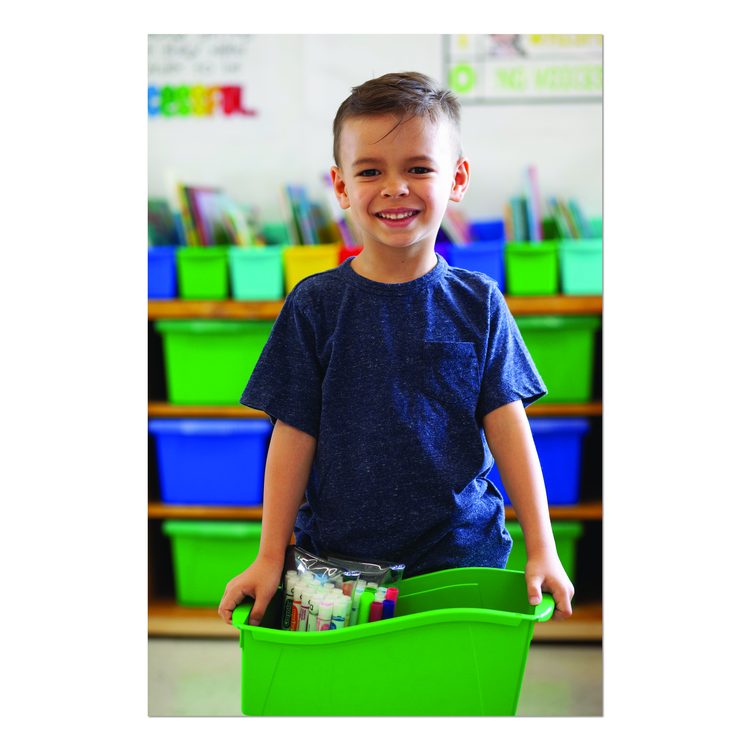 Large Book Bin, 2 gal, 5.3" x 14.3" x 7", Black, 6/Pack