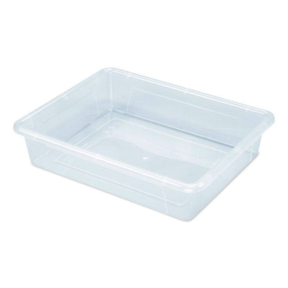 Storage Tray, Flat, 1.69 gal, 10.65" x 13.17" x 2.96", Translucent, 5/Pack