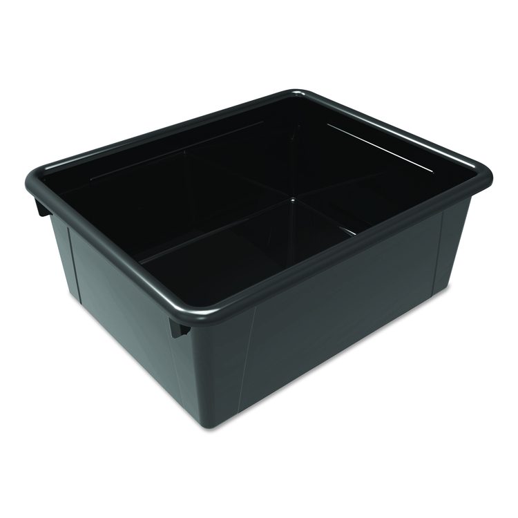 Storage Tray, Deep, 2 gal, 10.65" x 10.65" x 5.2", Black, 5/Pack