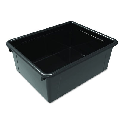Storage Tray, Deep, 2 gal, 10.65" x 10.65" x 5.2", Black, 5/Pack