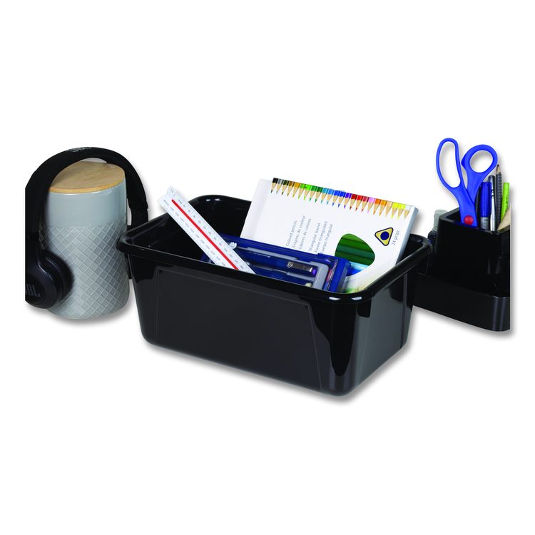 Cubby Bin, Neutral Tones, 1.8 gal, 7.8" x 12.09" x 5.18", Black, 5/Pack
