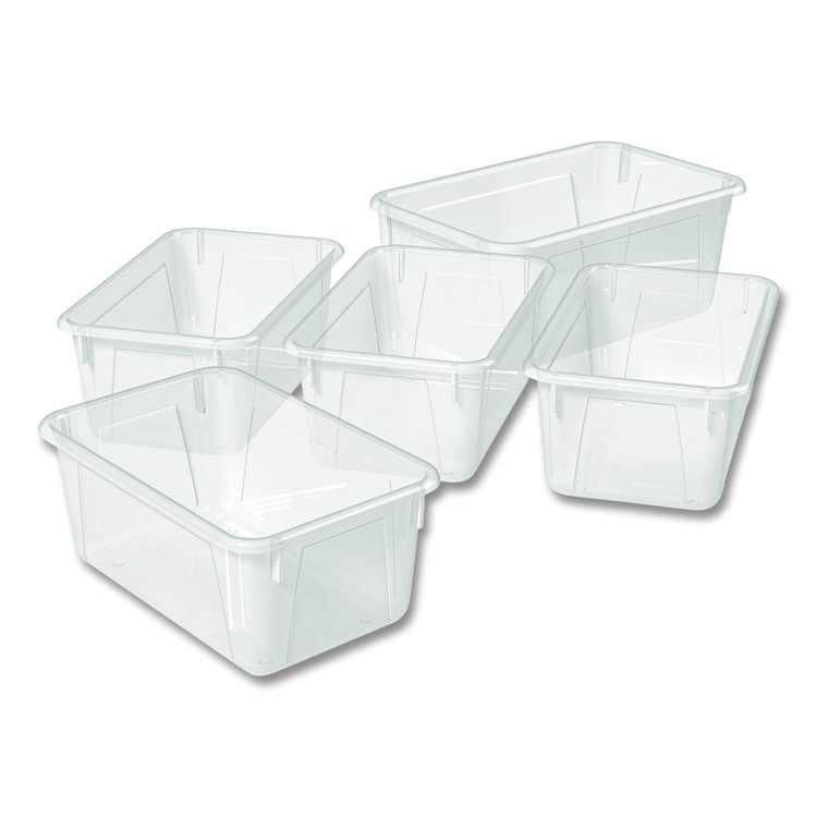 Cubby Bin, 1.8 gal, 7.8" x 12.09" x 5.18", Translucent, 5/Pack