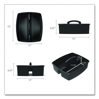 Large Caddy, 13 x 11 x 6.38, Black, 6/Pack