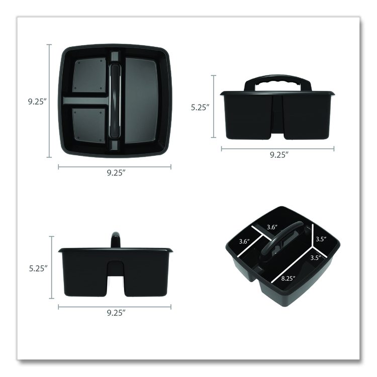 Small Caddy, 9.25 x 9.25 x 12, Black, 6/Pack