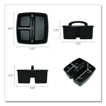 Small Caddy, 9.25 x 9.25 x 12, Black, 6/Pack