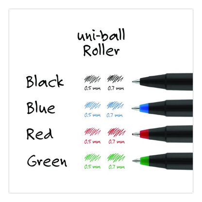 Rollerball Pen, Stick, Micro 0.5 mm, Red Ink, Black/Red Barrel, Dozen