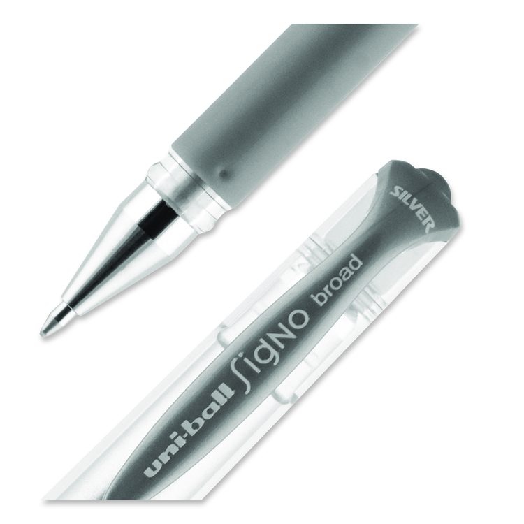 IMPACT Gel Pen, Stick, Medium 1 mm, Silver Metallic Ink, Silver Barrel
