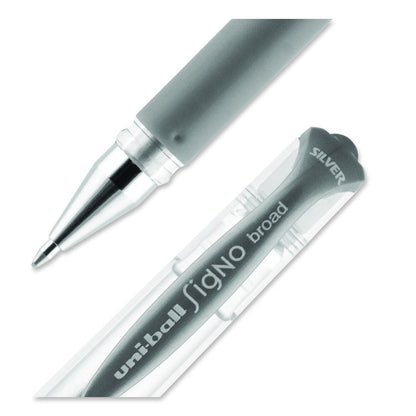 IMPACT Gel Pen, Stick, Medium 1 mm, Silver Metallic Ink, Silver Barrel