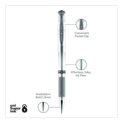 IMPACT Gel Pen, Stick, Medium 1 mm, Silver Metallic Ink, Silver Barrel