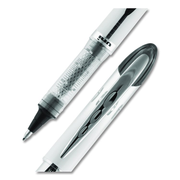 VISION ELITE Rollerball Pen, Stick, Bold 0.8 mm, Black Ink, White/Black/Clear Barrel