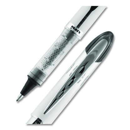 VISION ELITE Rollerball Pen, Stick, Bold 0.8 mm, Black Ink, White/Black/Clear Barrel