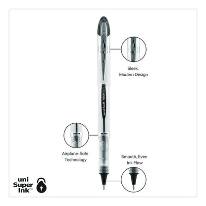 VISION ELITE Rollerball Pen, Stick, Bold 0.8 mm, Black Ink, White/Black/Clear Barrel