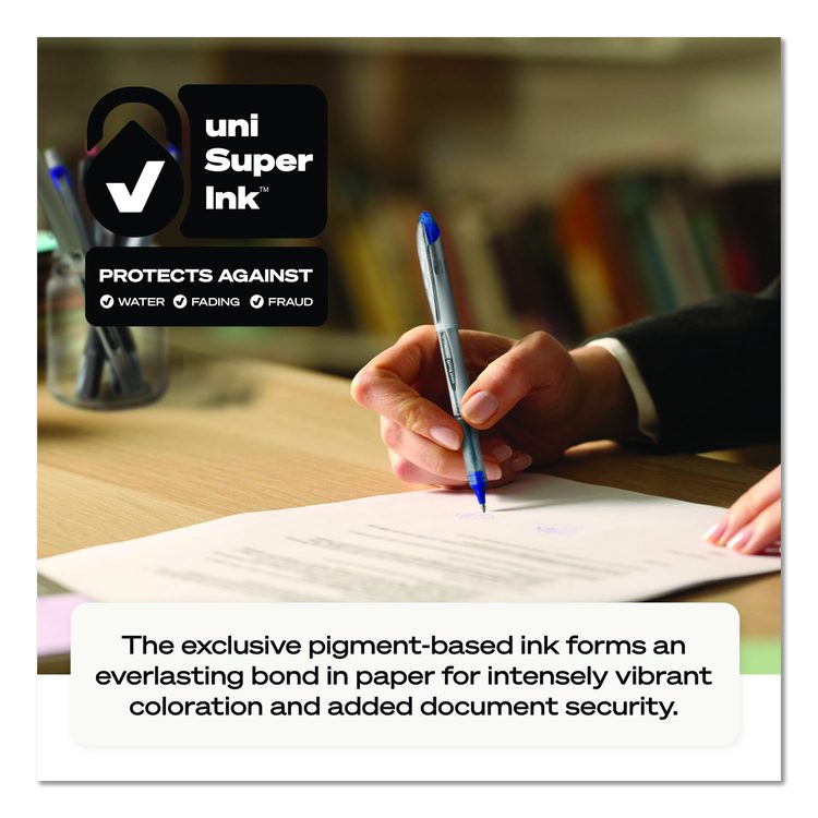 VISION ELITE Rollerball Pen, Stick, Bold 0.8 mm, Black Ink, White/Black/Clear Barrel