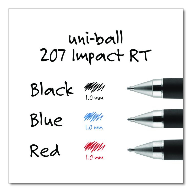 207 Impact RT Gel Pen, Retractable, Bold 1 mm, Red Ink, Black/Red Barrel