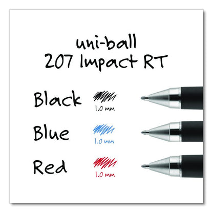 207 Impact RT Gel Pen, Retractable, Bold 1 mm, Red Ink, Black/Red Barrel
