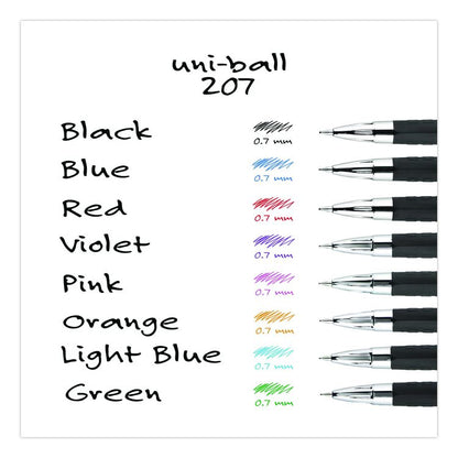 Signo 207 Gel Pen, Retractable, Medium 0.7 mm, Violet Ink, Smoke/Black/Violet Barrel, Dozen