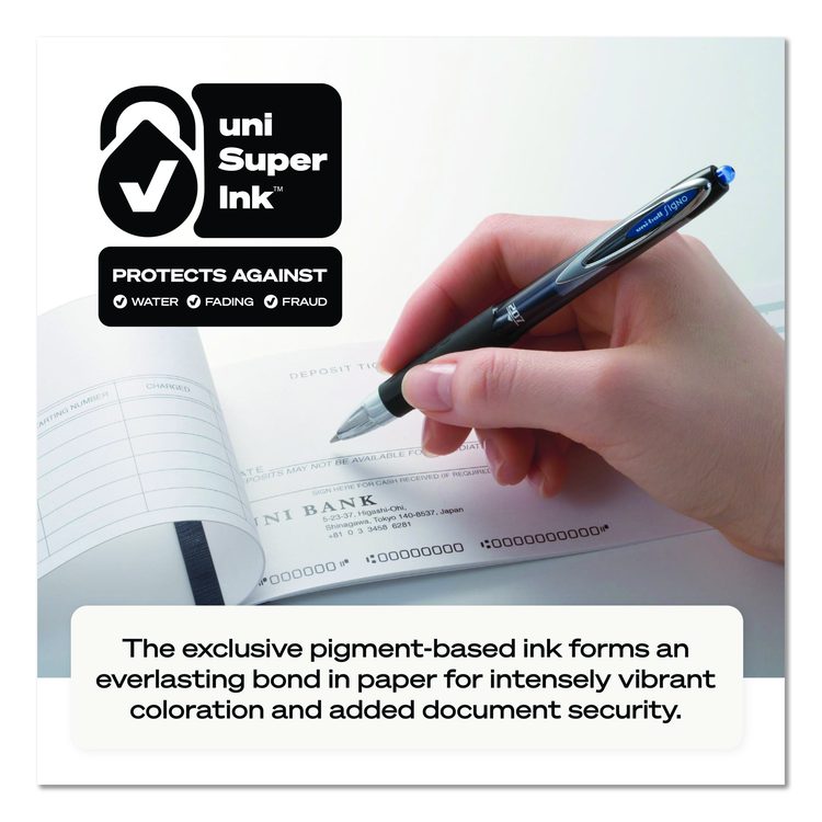 Signo 207 Gel Pen, Retractable, Medium 0.7 mm, Violet Ink, Smoke/Black/Violet Barrel, Dozen