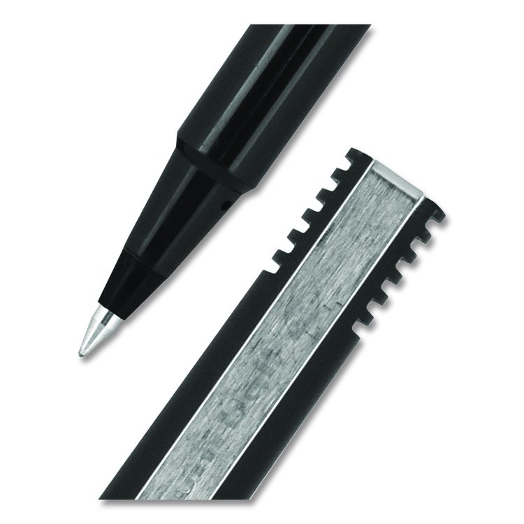 Rollerball Pen, Stick, Micro 0.5 mm, Black Ink, Black Barrel, 36/Pack