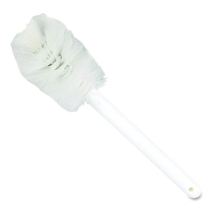 Sparta Handle Bottle Brush for Pint Bottles, White Polyester Bristles, 4.5" Brush, 7.5" White Plastic Handle