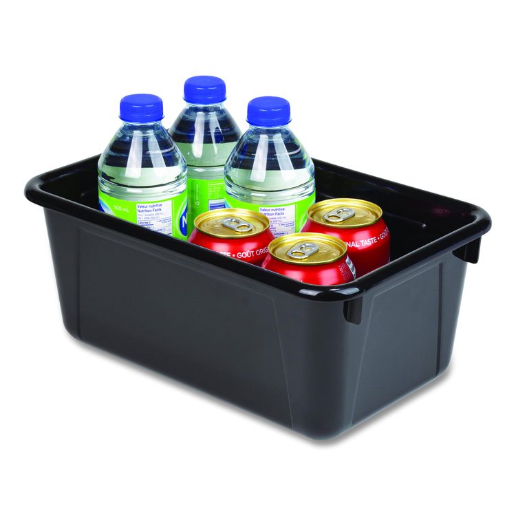 Cubby Bin, Neutral Tones, 1.8 gal, 7.8" x 12.09" x 5.18", Black, 5/Pack