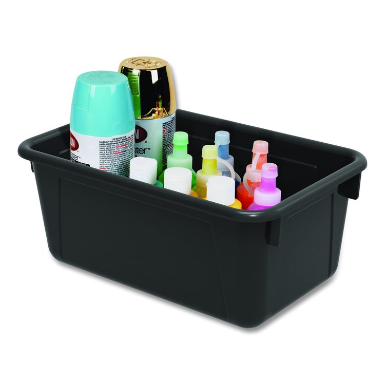 Cubby Bin, Neutral Tones, 1.8 gal, 7.8" x 12.09" x 5.18", Black, 5/Pack