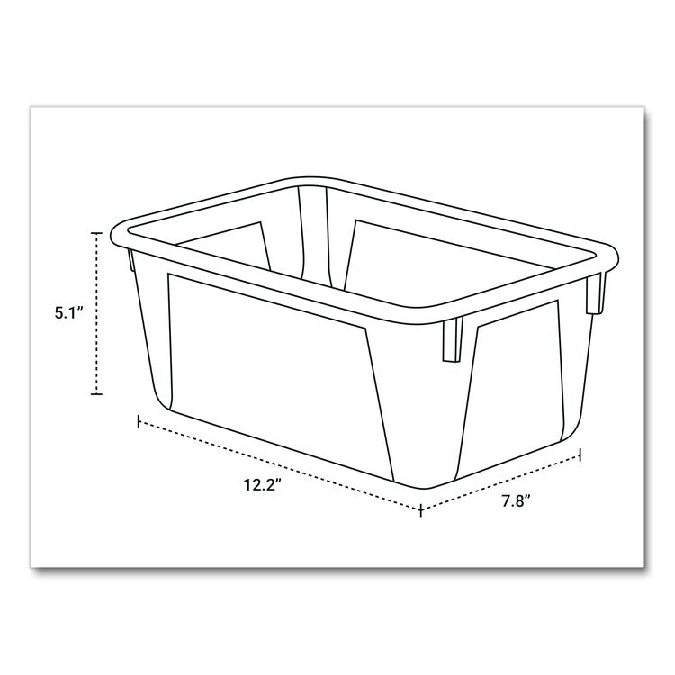 Cubby Bin, 1.8 gal, 7.8" x 12.09" x 5.18", Translucent, 5/Pack