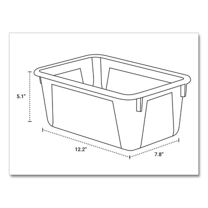 Cubby Bin, 1.8 gal, 7.8" x 12.09" x 5.18", Translucent, 5/Pack