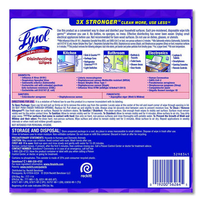 Disinfecting Wipes, 1-Ply, 7 x 7.25, Lavender and Cotton Blossom, White, 80 Wipes/Canister, 6 Canisters/Carton